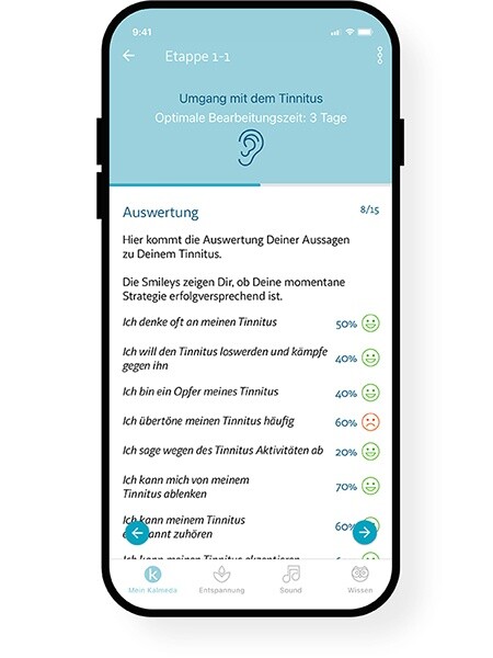 Kalmeda will zum Start wissen, wie ich mit meinem Tinnitus umgehe