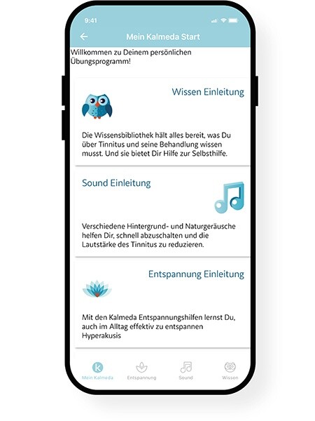Kalmeda Start: Einführung in die Tinnitus-Therapie