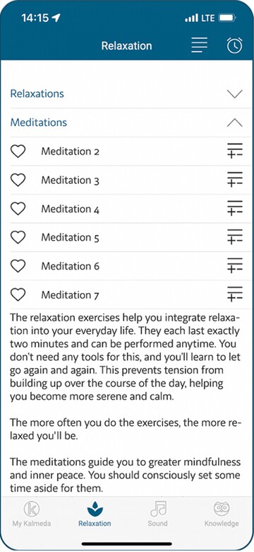 Kalmeda App Screenshot Relaxation