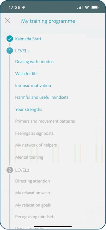 Kalmeda App Screenshot My training programme